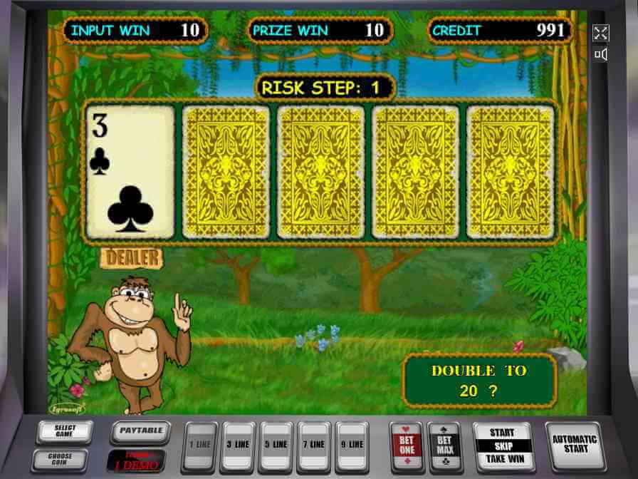 Риск раунд азартной игры Сумасшедшие обезьянки