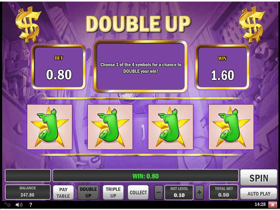 Риск игра на удвоение В автомате Piggy Bank можно удвоить последний выигрыш